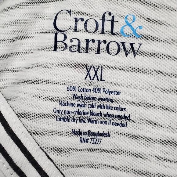 Croft & Barrow XXL White/Navy Stripe Top - Picture 4 of 7